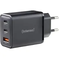 Intenso W65ACC GaN USB-oplader 65 W 1x USB-A, 2x USB-C Zwart Binnen GaN, USB Power Delivery (USB-PD)