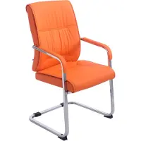 Lomadox XXL Anubis Bezoekersstoel - Met armleuning - Eetkamerstoel - Kunstleer - oranje