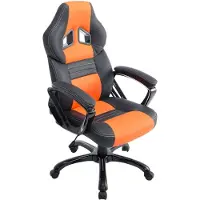 CLP Pedro XL Bureaustoel - Kunstleer zwart/oranje