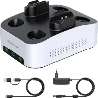 Graugear Behuizing voor harde schijven voor games. USB-C w. Dubbel oplaadstation PS5 (Playstation), Accessoires voor spelcomputers, Wit, Zwart