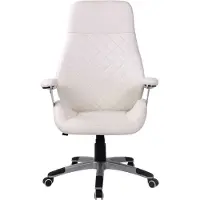 CLP Layton Bureaustoel wit Imitatieleer