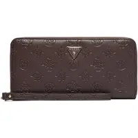 GUESS portemonnee Diana SLG Zip Around Wallet Chocolate Logo donkerbruin