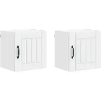vidaXL Wandkast LUCCA 2 pcs Wit 40 x 31 x 40 cm Bewerkt hout