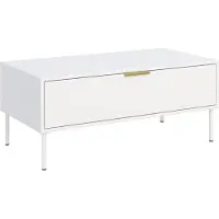 Selsey Vena - Salontafel met lade, wit, 100x50 cm