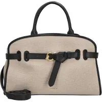 Coccinelle handtas schoudertas Sabine Canvas Handbag Natural / Noir beige