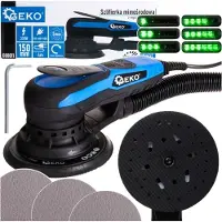GEKO 150mm elektrische schuurmachine - borstelloos - 350W - ergonomisch ontwerp - stofafzuiging