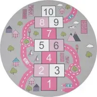 Tapis.fr Kindertapijt Bini roze 160 cm rond
