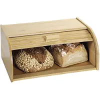 Kesper Broodtrommel met rolluik - FSC Bamboe houten brooddoos met Schuifdeksel - Broodtrommel - Brood bewaren en vers houden