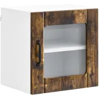 vidaXL Wandglas Kasten LUCCA Gerookt eiken 40 x 31 x 40 cm