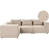 Beliani AXEBO - Hoekbank - Beige - Rechtszijdig - Bouclé
