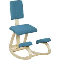 HOMCOM Kniestoel-Berkenhout, Polyester-84L x 51B x 93H cm-Blauw