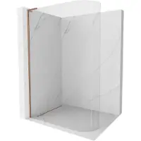 Mexen Kioto-R L ronde douchewand Walk-in 80 x 200 , transparant, geborsteld koper - 800-080-103-65-06