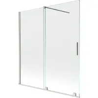 Mexen Velar badwand 2-delige schuifpanelen 150 x 150 , transparant, geborsteld nikkel - 896-150-000-01-97
