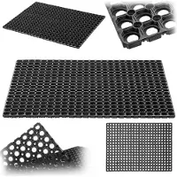 Kadax Deurmat met gatenpatroon, antislip rubberen ringmat voor buiten, rubberen mat met gat voor de entree (patroon 1, 100x150 cm)