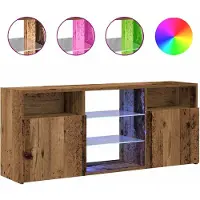 vidaXL Tv-meubel met LED 120x30x50 cm bewerkt hout oud hout