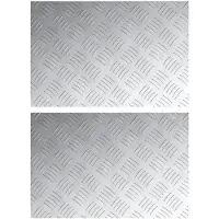 vidaXL Trapmatten 2 st 60 x 40 cm Zilver Aluminium Rechthoekig