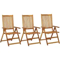 vidaXL Tuinstoelen verstelbaar 3 st massief acaciahout