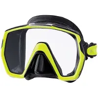 Tusa Freedom HD M1001QB – Premium snorkelmasker & duikbril van hypoallergeen siliconen met breed panoramisch zicht en één venster – Zwart/Geel – M1001QB FY