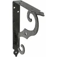 AMIG Wandbeugel 2-8 202, zwarte stalen plankenhouder (20 x 15 cm)