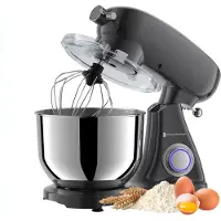 Kitchenbrothers Keukenmachine - Keukenrobot - 6L Mengkom - 1800W - Aluminium - Antraciet