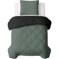 Sleeptime dekbed zonder overtrek incl. kussensloop - Groen/Zwart - 140x200