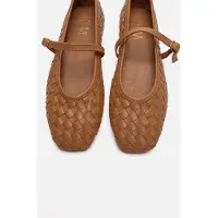 Forever & Always Yevora Leren Gevlochten Riem Ballerina