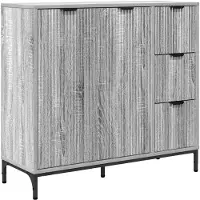 Syfax Dressoir met lade Grijs Sonoma 89,5 x 33 x 82 cm Bewerkt hout