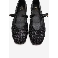 Forever & Always Yevora Leren Gevlochten Riem Ballerina