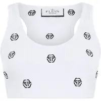 Philipp Plein Ribbed Mini Tank Top Monogram Monogram