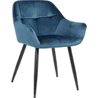 CLP Bezoekersstoel Emia met sierstiksels, blauw. Materiaal: fluweel