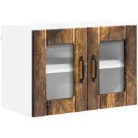 vidaXL Wandglas Kasten LUCCA Gerookt eiken 60 x 31 x 40 cm