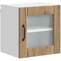 vidaXL Wandglas Kasten LUCCA 2 st Artisanaal eiken Bewerkt hout