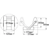 VETUS Ferry Sliding Backrest Seat Wit