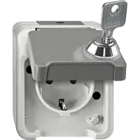 Merten MEG2423-8029 Wandcontactdoos AquaStar Lichtgrijs 1 stuk(s)