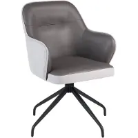 Beliani STOWE - Draaibare eetkamerstoel - Grijs/Lichtgrijs - Polyester