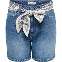 ONLY Onljose High Waist Regular Fit Shorts Dames Blauw M