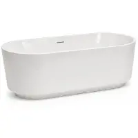 ZEZA Pure vrijstaand bad - 170x80x58cm - acryl - glans wit TW-7311-GW-170