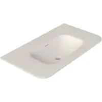 Royal plaza Terra Meubelwastafel - 101x46x1.2cm - 1 wasbak - zonder kraangat - solid surface - afgeronde hoeken - wit mat SW1418388
