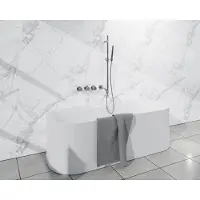 FortiFura Nebbio Badcombinatie-set - thermostaatkraan - glijstang geïntegreerde wandaansluitbocht - gladde doucheslang - staaf handdouche - uitloop - chroom