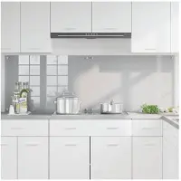 vidaXL Keukenachterwand, 2 stuks, lichtgrijs, 90 x 60 cm, gehard glas
