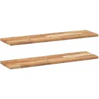 vidaXL Wandschappen 2 st zwevend olieafwerking 80x20x2 cm acaciahout