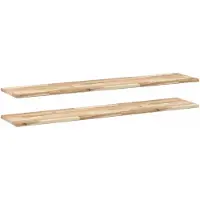 vidaXL Wandschappen 2 st zwevend 120x30x2 cm onbehandeld acaciahout