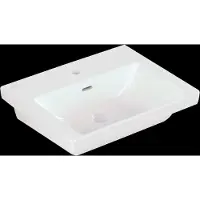 Villeroy & Boch Wastafel subway 3.0 met ceramicplus 1 kraangat met overloop 55x44x16.5 cm wit alpin