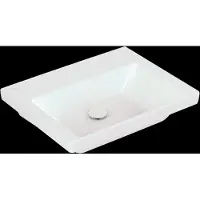 Villeroy & Boch Wastafel Subway 3.0 Met CeramicPlus Geen Kraangat Geen Overloop 60x47x16.5 cm Wit Alpin