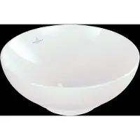Villeroy & Boch Loop&Friends - Opzetwastafel, diameter 38 cm, zonder overloop, CeramicPlus, alpine wit 4A4501R1