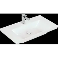 Villeroy & Boch Wastafel Subway 3.0 Met CeramicPlus 1 Kraangat Zonder Overloop 80x47x16.5 cm Wit Alpin