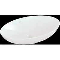 Villeroy & Boch Loop&Friends - Opzetwastafel, 62x42 cm, zonder overloop, alpine wit 4A480101