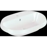 Villeroy & Boch Architectura inbouwwastafel 60x45x17cm Ovaal 1 kraangat met overloopgat Wit Alpin glans Ceramic 5A666001