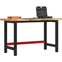 vidaXL Werkbank rechthoekig 140x60x83 cm massief acaciahout