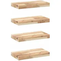 vidaXL Wandschappen 4 st zwevend 60x20x4 cm onbehandeld acaciahout